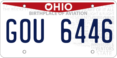 OH license plate GOU6446