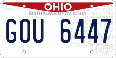 OH license plate GOU6447
