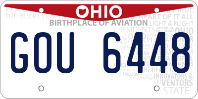 OH license plate GOU6448