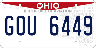 OH license plate GOU6449