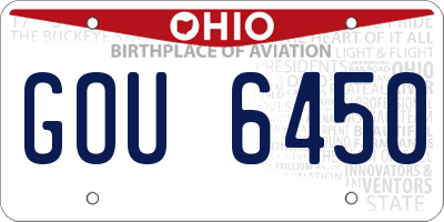 OH license plate GOU6450
