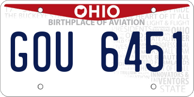 OH license plate GOU6451