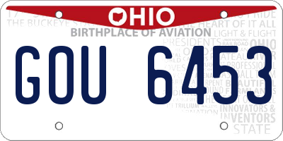 OH license plate GOU6453