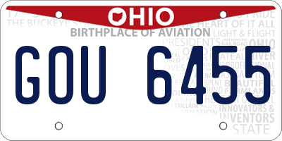 OH license plate GOU6455