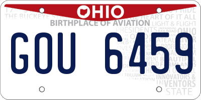 OH license plate GOU6459