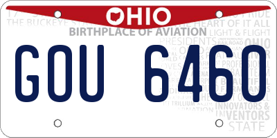 OH license plate GOU6460
