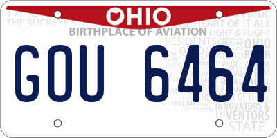 OH license plate GOU6464