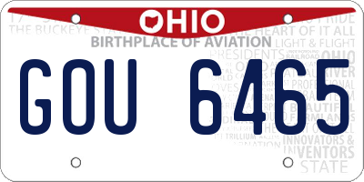 OH license plate GOU6465