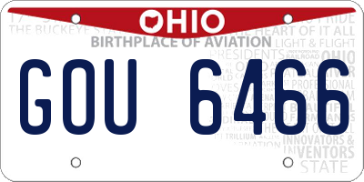 OH license plate GOU6466