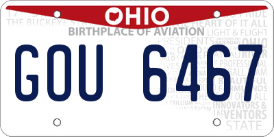 OH license plate GOU6467