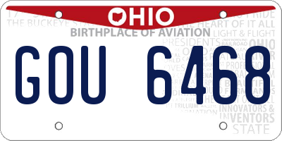 OH license plate GOU6468
