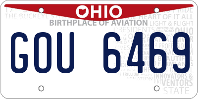 OH license plate GOU6469