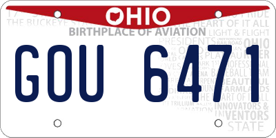 OH license plate GOU6471