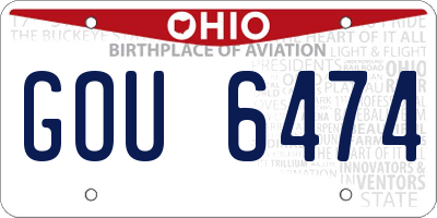 OH license plate GOU6474