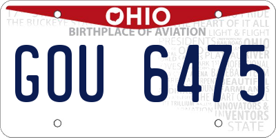 OH license plate GOU6475