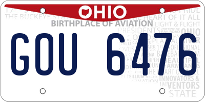 OH license plate GOU6476