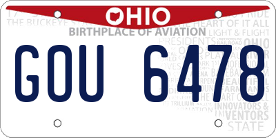 OH license plate GOU6478