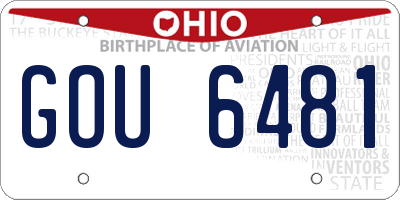 OH license plate GOU6481