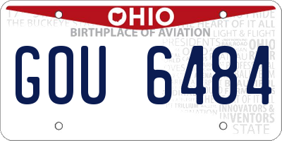 OH license plate GOU6484