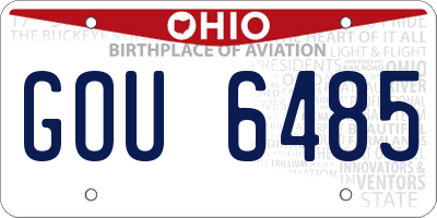 OH license plate GOU6485