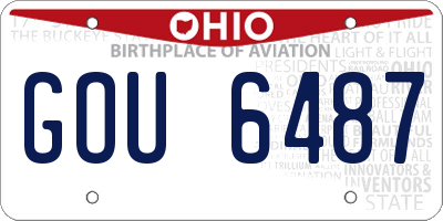 OH license plate GOU6487