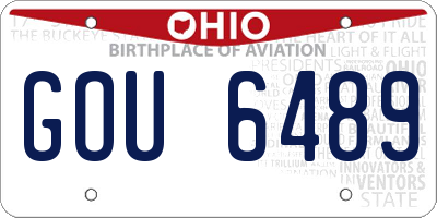 OH license plate GOU6489