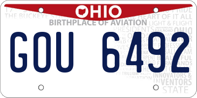 OH license plate GOU6492