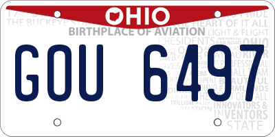 OH license plate GOU6497
