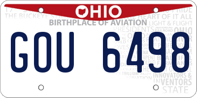 OH license plate GOU6498