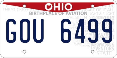 OH license plate GOU6499