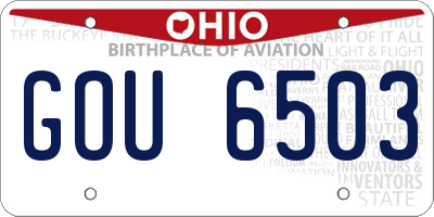 OH license plate GOU6503