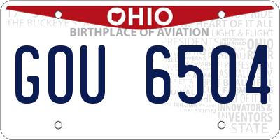 OH license plate GOU6504