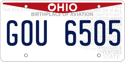OH license plate GOU6505