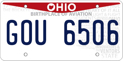 OH license plate GOU6506
