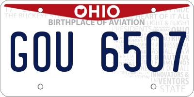 OH license plate GOU6507