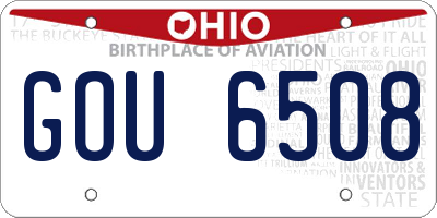 OH license plate GOU6508
