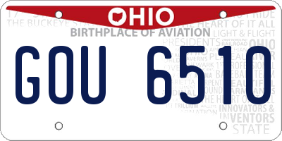 OH license plate GOU6510