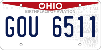 OH license plate GOU6511