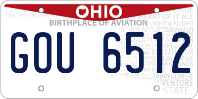 OH license plate GOU6512