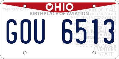OH license plate GOU6513