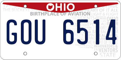 OH license plate GOU6514
