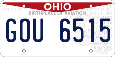 OH license plate GOU6515
