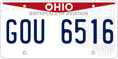 OH license plate GOU6516