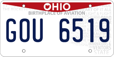 OH license plate GOU6519