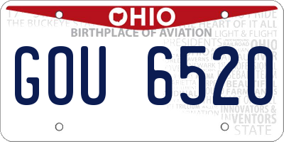 OH license plate GOU6520