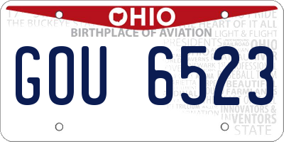 OH license plate GOU6523