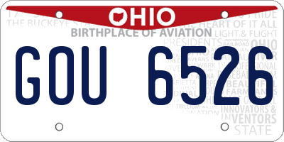 OH license plate GOU6526