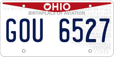 OH license plate GOU6527