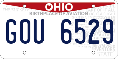 OH license plate GOU6529