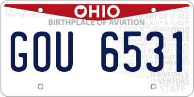 OH license plate GOU6531